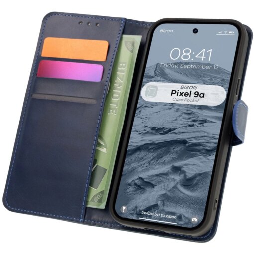 Google Pixel 9a Bizon Pocket kunstnahast kaaned tumesinine