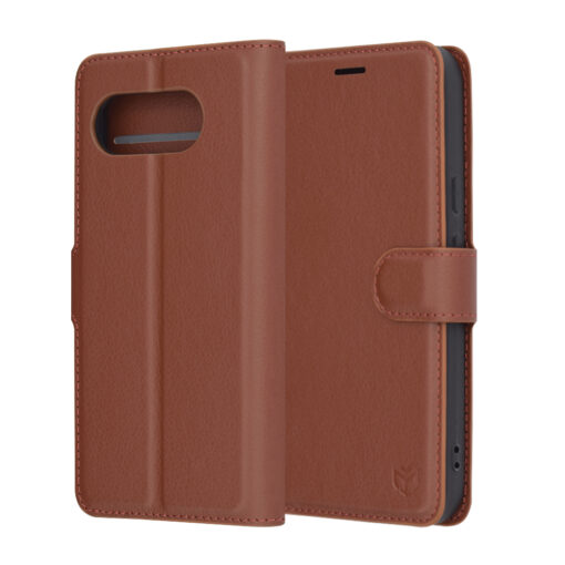 Google Pixel 9a kaaned kunstnahast Leather Folio pruun