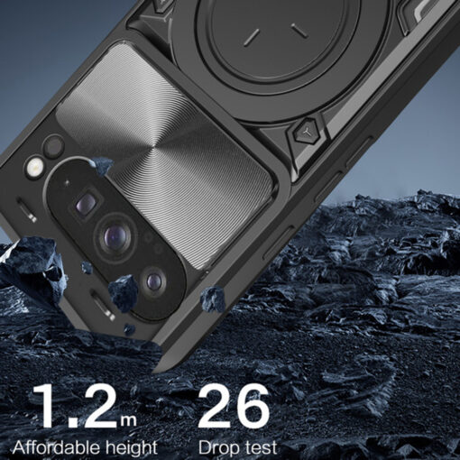 Google Pixel 9a umbris plastikust ja silikoonist CamGuard Pro lilla 2