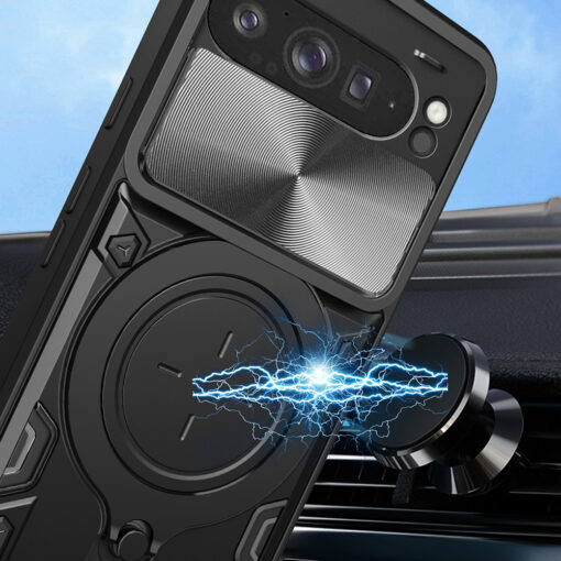 Google Pixel 9a umbris plastikust ja silikoonist CamGuard Pro lilla 5