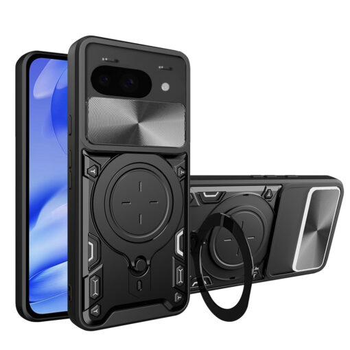 Google Pixel 9a umbris plastikust ja silikoonist CamGuard Pro must