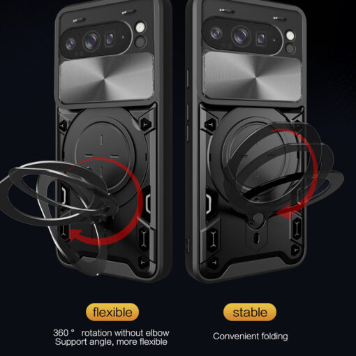 Google Pixel 9a umbris plastikust ja silikoonist CamGuard Pro sinine 2