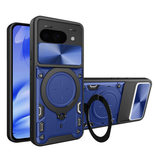 Google Pixel 9a umbris plastikust ja silikoonist CamGuard Pro sinine