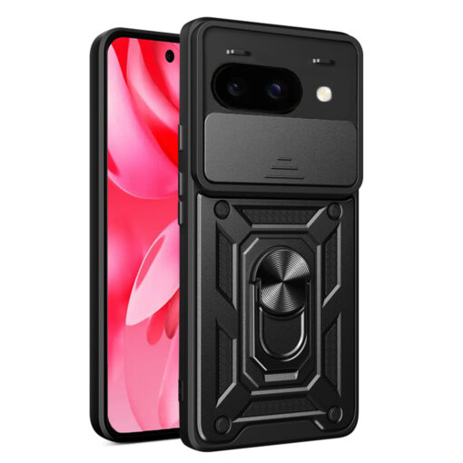 Google Pixel 9a umbris plastikust ja silikoonist CamShield Series must