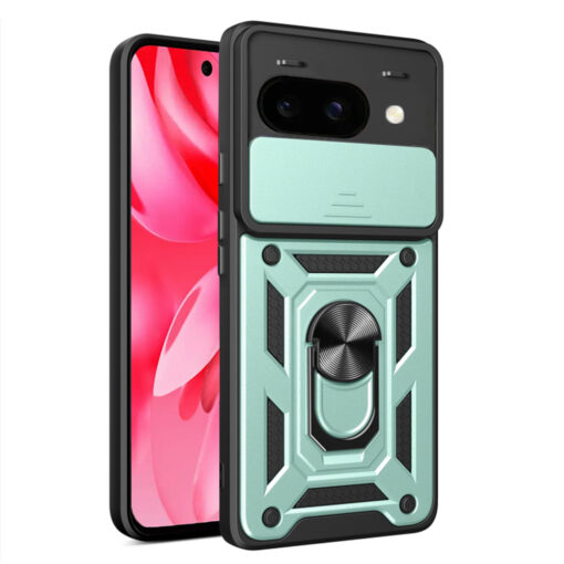 Google Pixel 9a umbris plastikust ja silikoonist CamShield Series roheline
