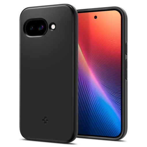 Google Pixel 9a umbris plastikust ka silikoonist Spigen Thin Fit MagSafe must 1