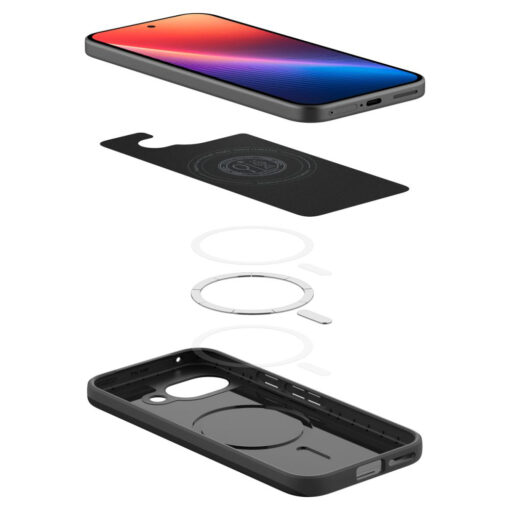 Google Pixel 9a umbris plastikust ka silikoonist Spigen Thin Fit MagSafe must 6
