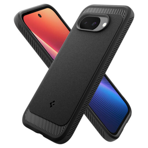 Google Pixel 9a umbris silikoonist Spigen Rugged Armor MagSafe matt must 1