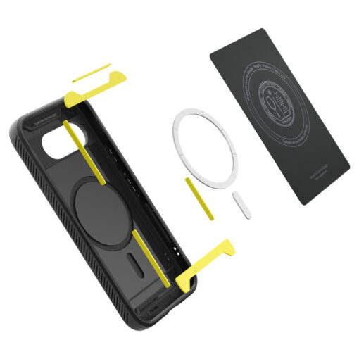 Google Pixel 9a umbris silikoonist Spigen Rugged Armor MagSafe matt must 5
