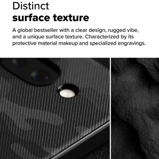 Google Pixel 9a umbris silikoonist ja plastikust Ringke Onyx Design kamo must 1