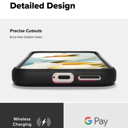 Google Pixel 9a umbris silikoonist ja plastikust Ringke Onyx Design kamo must 3