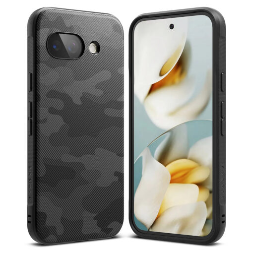 Google Pixel 9a umbris silikoonist ja plastikust Ringke Onyx Design kamo must