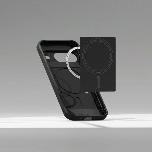 Google Pixel 9a umbris silikoonist ja plastikust Ringke Onyx MagSafe must 5