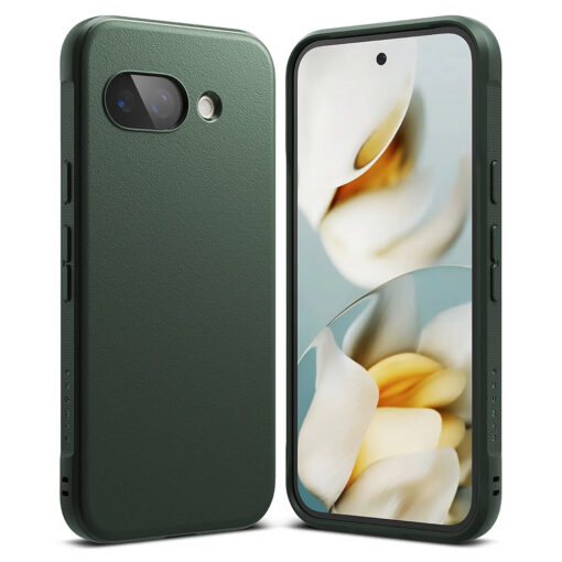 Google Pixel 9a umbris silikoonist ja plastikust Ringke Onyx tume roheline