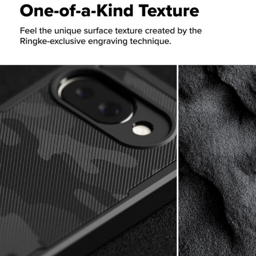 Google Pixel 9a umbris silikoonist ja plastikust Ringke Rugged Gear kamo must 2