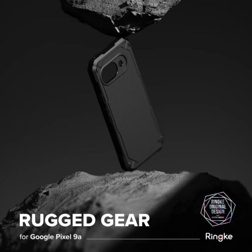 Google Pixel 9a umbris silikoonist ja plastikust Ringke Rugged Gear must 1
