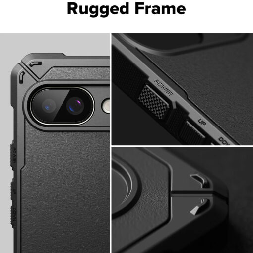 Google Pixel 9a umbris silikoonist ja plastikust Ringke Rugged Gear must 4