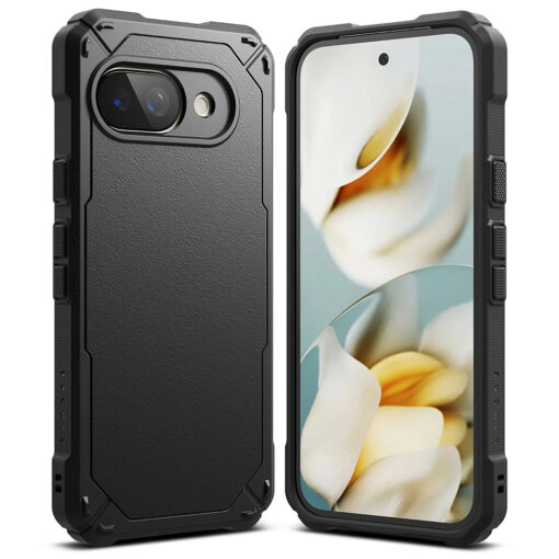 Google Pixel 9a umbris silikoonist ja plastikust Ringke Rugged Gear must