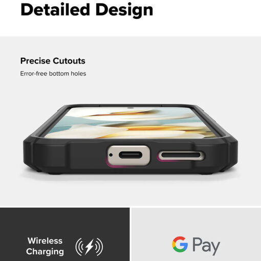 Google Pixel 9a umbris silikoonist ja plastikust Ringke Rugged Gear must 6