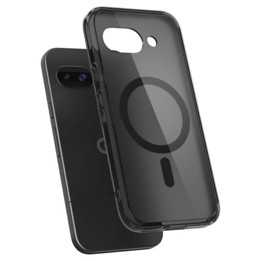 Google Pixel 9a umbris silikoonist ja plastikust Spigen Ultra Hybrid MagSafe jaine must 3
