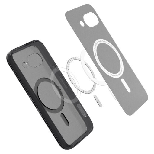 Google Pixel 9a umbris silikoonist ja plastikust Spigen Ultra Hybrid MagSafe jaine must 5