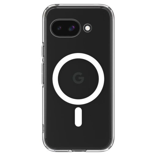 Google Pixel 9a umbris silikoonist ja plastikust Spigen Ultra Hybrid MagSafe labipaistev valge 1