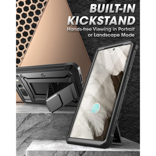 Google Pixel 9a umbris silikoonist ja plastikust Supcase Unicorn Beetle Pro must 3