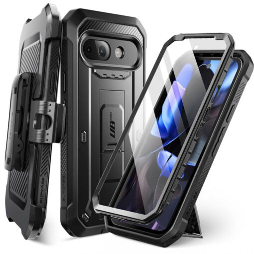 Google Pixel 9a umbris silikoonist ja plastikust Supcase Unicorn Beetle Pro must