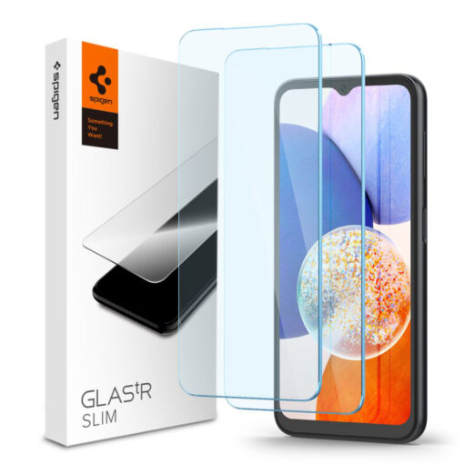 Samsung A15 A25 M15 kaitseklaas karastatud klaas Spigen Glas.tR Slim 2 tk labipaistev