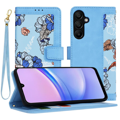 Samsung A15 kaaned kunstnahast FlipCraft erk sinine