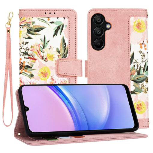 Samsung A15 kaaned kunstnahast FlipCraft sweetheart pink
