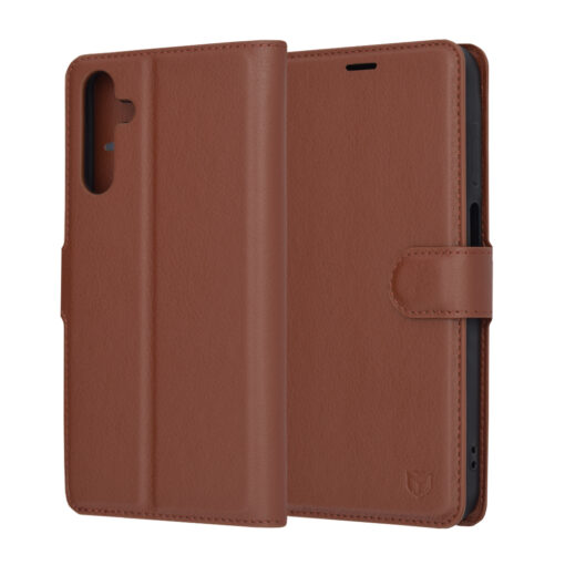 Samsung A15 kaaned kunstnahast Leather Folio pruun