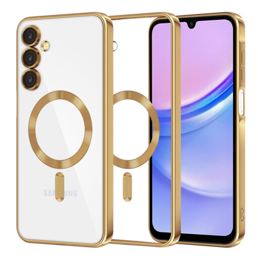 Samsung A15 umbris silikoonist MagSafe Luxury Crystal kuldne