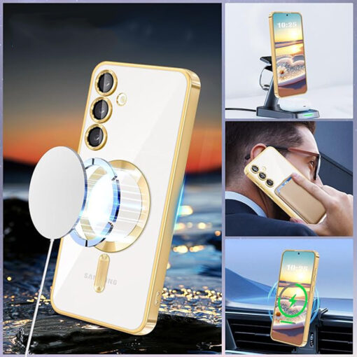 Samsung A15 umbris silikoonist MagSafe Luxury Crystal tume roheline 1