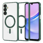 Samsung A15 umbris silikoonist MagSafe Luxury Crystal tume roheline