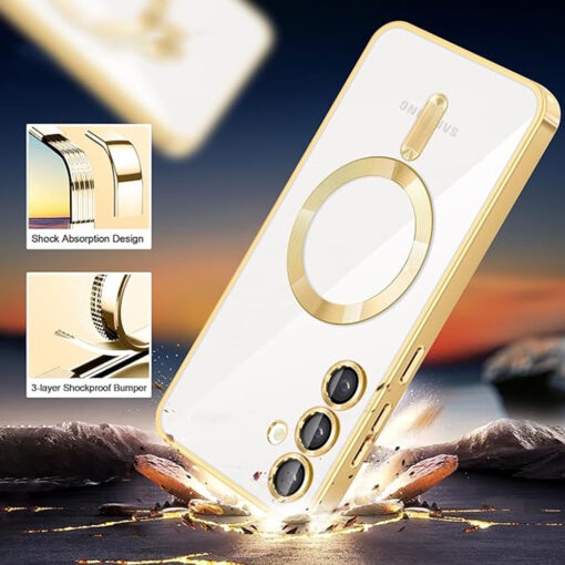 Samsung A15 umbris silikoonist MagSafe Luxury Crystal tume roheline 3