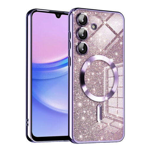 Samsung A15 umbris silikoonist MagSafe Luxury Glitter helelilla