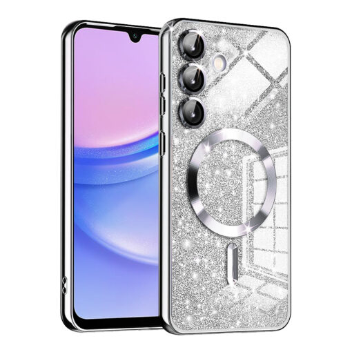Samsung A15 umbris silikoonist MagSafe Luxury Glitter hobedane