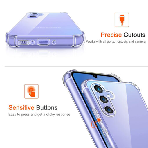 Samsung A15 umbris silikoonist Shockproof Clear Silicone labipaistev 3