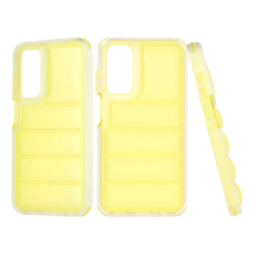 Samsung A15 umbris silikoonist Wave Shield kollane 3