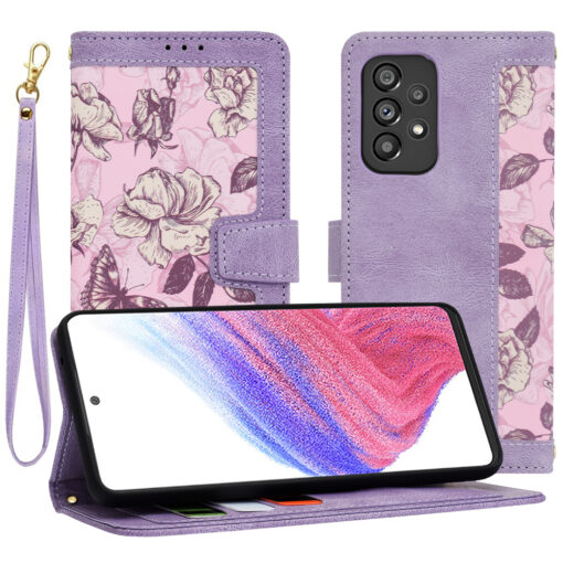 Samsung A53 kaaned kunstnahast FlipCraft mustiline lilla