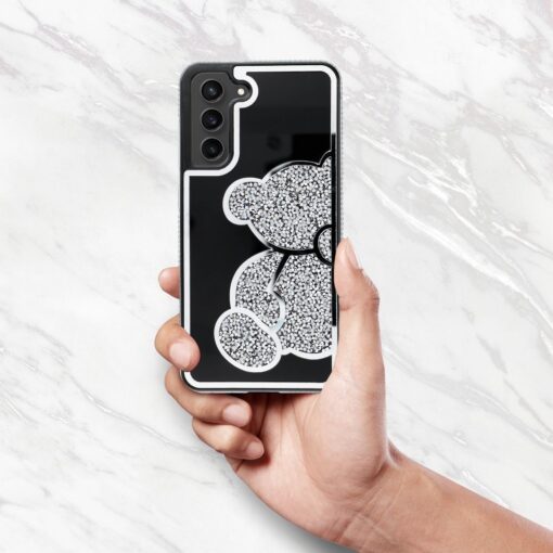 Samsung A53 umbris TEDDY plastikust taguse ja silikoonist servadega hobedane 3