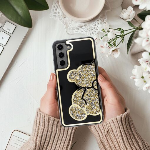Samsung A53 umbris TEDDY plastikust taguse ja silikoonist servadega kuldne 4