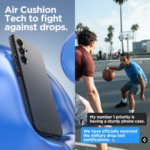 Samsung A54 Spigen Liquid Air silikoonist umbris matt must 11