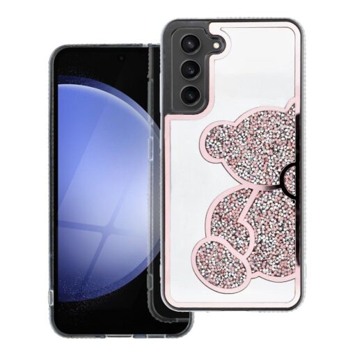 Samsung A54 umbris TEDDY plastikust taguse ja silikoonist servadega roosa