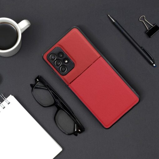 Samsung A54 umbris silikoonist servade ja tekstiilist tagusega NOBLE punane 3