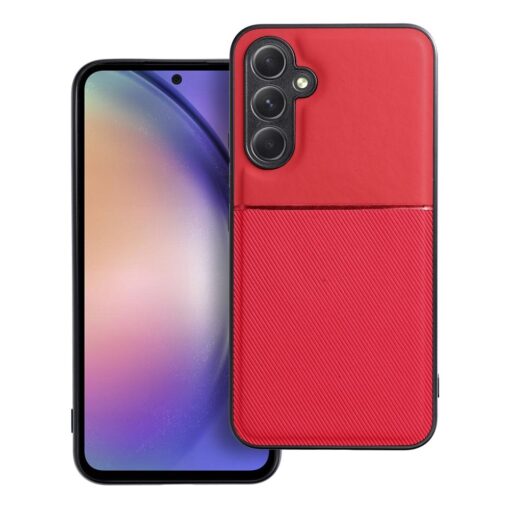 Samsung A54 umbris silikoonist servade ja tekstiilist tagusega NOBLE punane