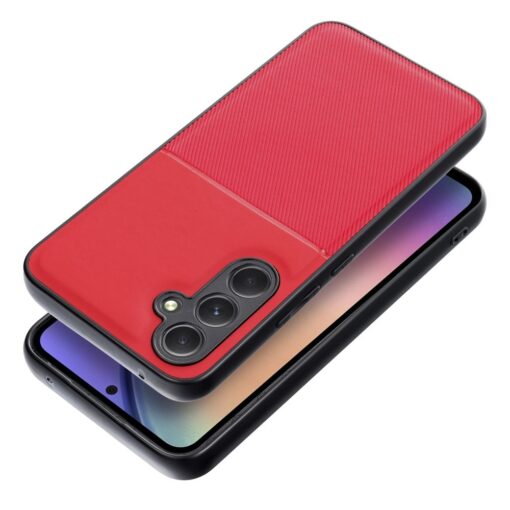 Samsung A54 umbris silikoonist servade ja tekstiilist tagusega NOBLE punane 7