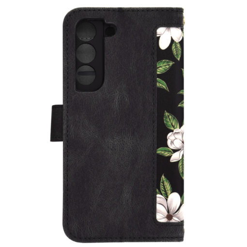 Samsung S22 kaaned kunstnahast FlipCraft Flowers of the Dawn 2