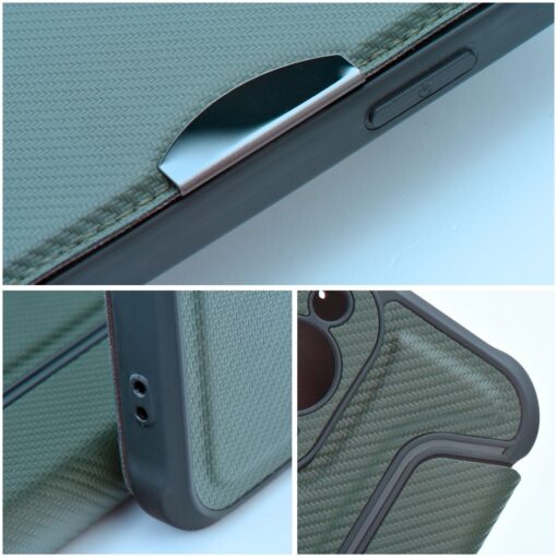 Samsung S22 kaaned kunstnahast RAZOR Book tume roheline 5